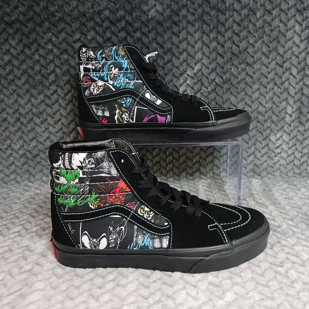 Vans X Disney 100th Villains Sk8 Hi Shoes Black Sneakers Sz Men's 4.5‎ Women's 6